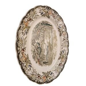 Ridgway Staffordshire Heritage Halifax Early Canada Oval Serving Platter 13.5in